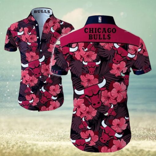 Nba Chicago Bulls Tropical Summer Hibiscus Flowers Trendy Hawaiian Shirt V3 Aloha Shirt