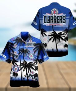 Nba Los Angeles Clippers Blue White Palm Tree Trendy Hawaiian Shirt Aloha Shirt