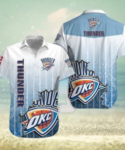 Nba Oklahoma City Thunder Bright Blue Scratch Trendy Hawaiian Shirt Aloha Shirt