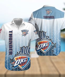 Nba Oklahoma City Thunder Bright Blue Scratch Trendy Hawaiian Shirt Aloha Shirt