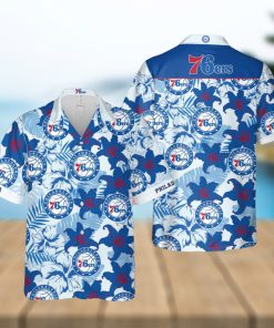 Nba Philadelphia 76Ers Tropical Lily Flowers Trendy Hawaiian Shirt V2 Aloha Shirt