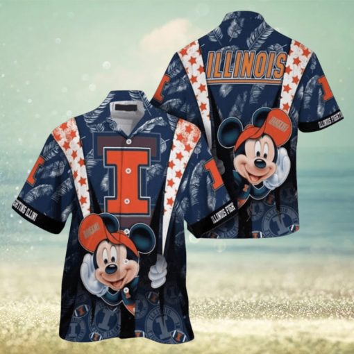 Ncaa Illinois Fighting Illini Mickey Mouse Trendy Hawaiian Shirt Aloha Shirt