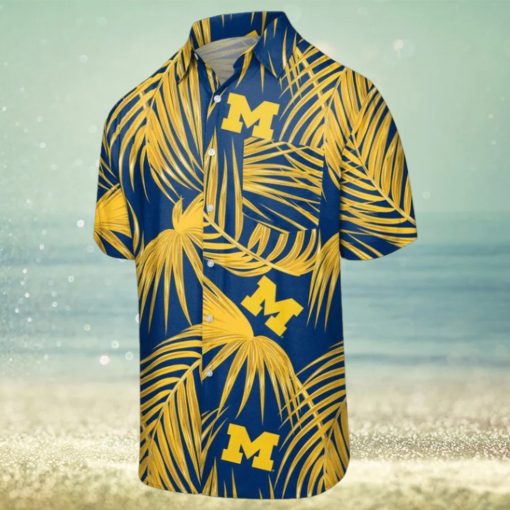 Ncaa Michigan Wolverines Maize Blue Leaves Trendy Hawaiian Shirt Aloha Shirt