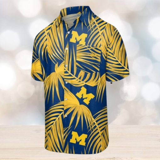 Ncaa Michigan Wolverines Maize Blue Leaves Trendy Hawaiian Shirt Aloha Shirt