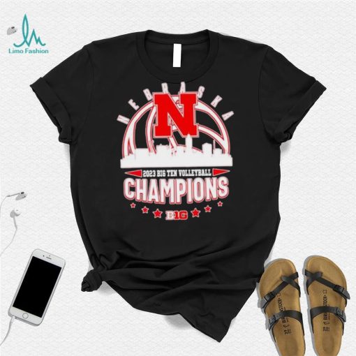 Nebraska Ball Skyline 2023 Big Ten Volleyball Champions Shirt