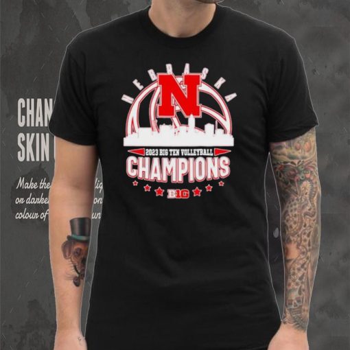 Nebraska Ball Skyline 2023 Big Ten Volleyball Champions Shirt