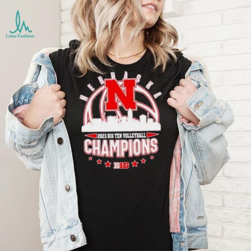 Nebraska Ball Skyline 2023 Big Ten Volleyball Champions Shirt