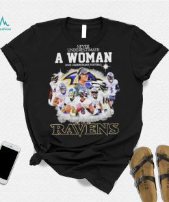 Never Underestimate A Woman Who Understands Football And Loves Baltimore Ravens Signatures shirt