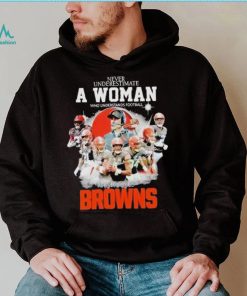 Never Underestimate A Woman Who Understands Football And Loves Cleveland Browns Signatures shirt
