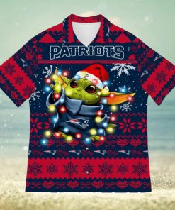 New England Patriots Baby Yoda Star Wars Sports Football Christmas Pattern 3D Hawaiian Shirt