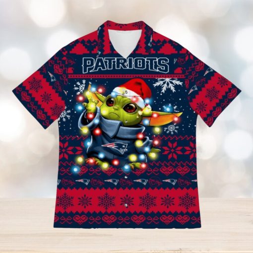 New England Patriots Baby Yoda Star Wars Sports Football Christmas Pattern 3D Hawaiian Shirt