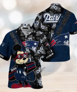 New England Patriots NFL Summer Hawaii Shirt Mickey And Floral Pattern For Sports Fans