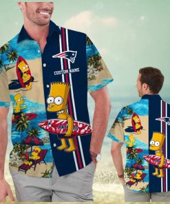 New England Patriots Simpsons Hawaiian Short Sleeve Tropical Shirt