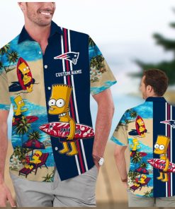 New England Patriots Simpsons Hawaiian Short Sleeve Tropical Shirt