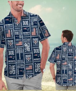 New England Patriots Summer Commemorative Short Sleeve Button Up Tropical Hawaiian Shirt