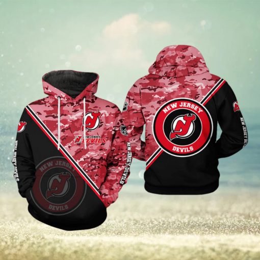 New Jersey Devils NHL Camo Team 3D Printed Hoodie