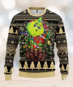 New Orleans Saints Grinch Hug Ugly Christmas Sweater