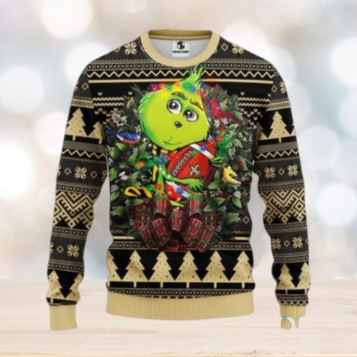 New Orleans Saints Grinch Hug Ugly Christmas Sweater