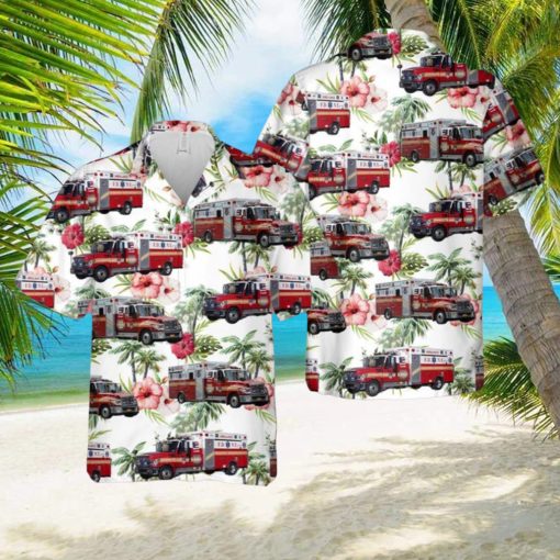 New York City Fire Department Bureau of EMS Hawaiian Shirt Summner Vacation Shirt