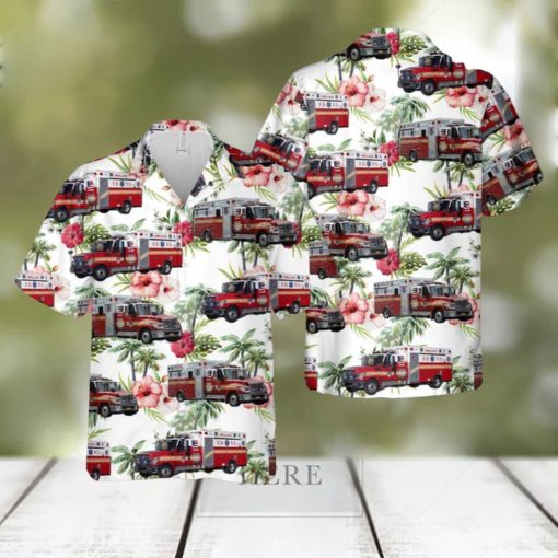 New York City Fire Department Bureau of EMS Hawaiian Shirt Summner Vacation Shirt