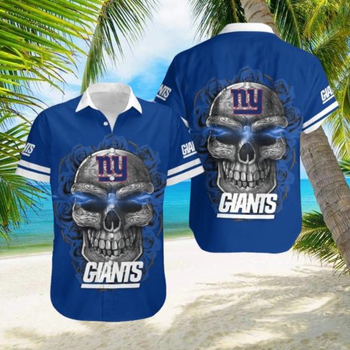 New York Giants Skull 3D Hawaiian Shirt Summer Collection