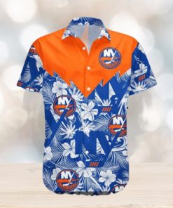 New York Islanders Hawaiian Shirt, Seamless Tropical Pattern Design