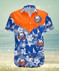 New York Islanders Hawaiian Shirt, Seamless Tropical Pattern Design