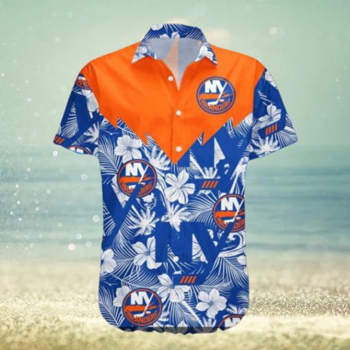 New York Islanders Hawaiian Shirt, Seamless Tropical Pattern Design