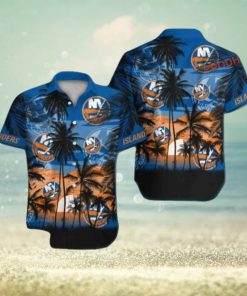 New York Islanders Hawaiian Shirt, Tropical Short Sleeve Design