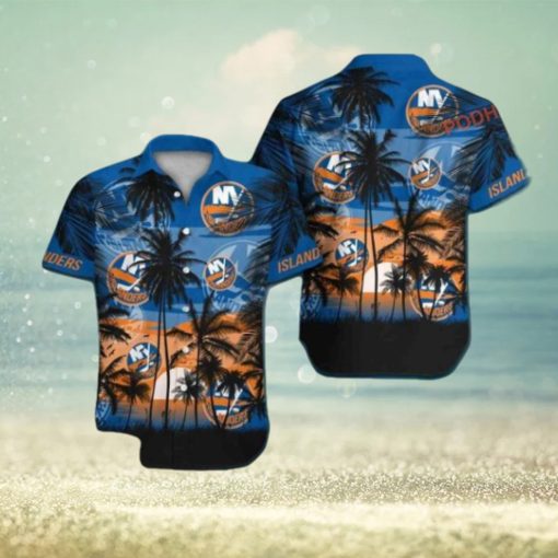 New York Islanders Hawaiian Shirt, Tropical Short Sleeve Design