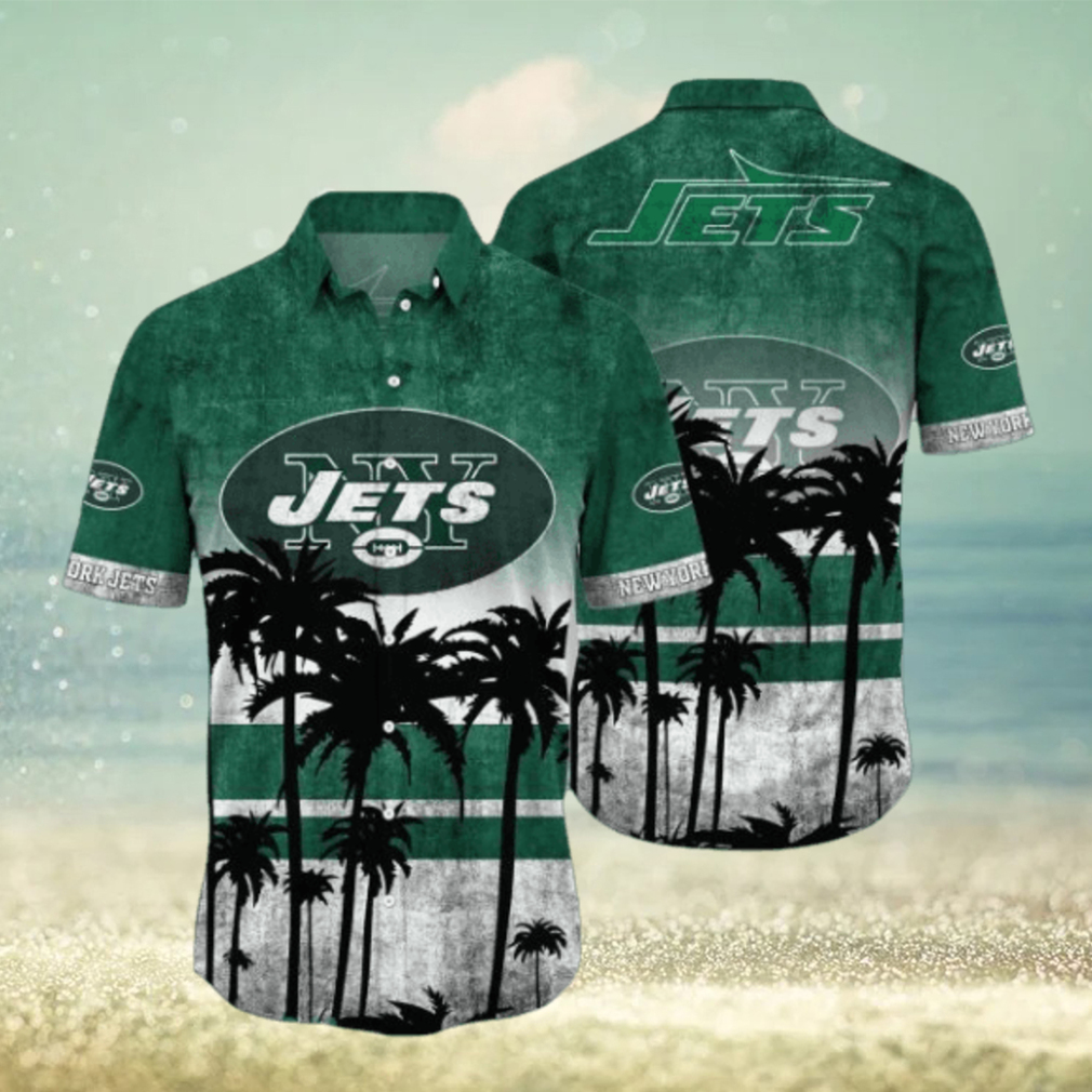 New York Jets Logo Coconut Tropical Hawaiian Shirt Beach Gift For Fans New York Jets Logo Coconut Tropical Hawaiian Shirt Beach Gift For Fans