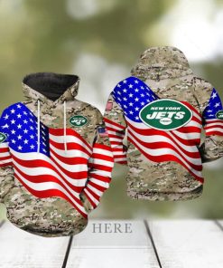 New York Jets NFL US Flag Camo Veteran Team 3D Printed Hoodie