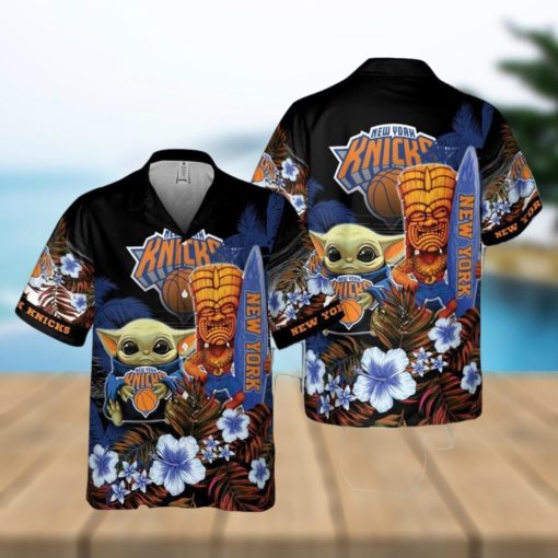 New York Knicks Baby Yoda National Basketball Hawaiian Shirt Association