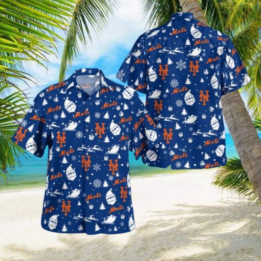 New York Mets Christmas Hawaiian Shirt Beach Gift Fans For Men And Women