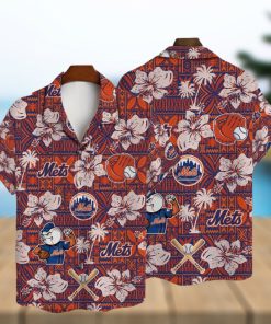 New York Mets Hibiscus Pattern Vintage Hawaiian Shirt