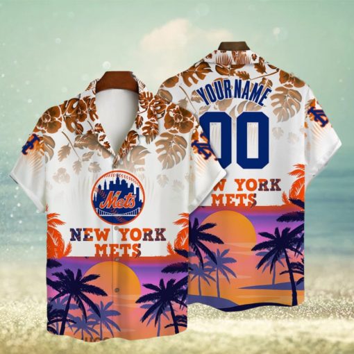 New York Mets Major League Baseball Custom Name And Number 3D Print Hawaiian Shirt