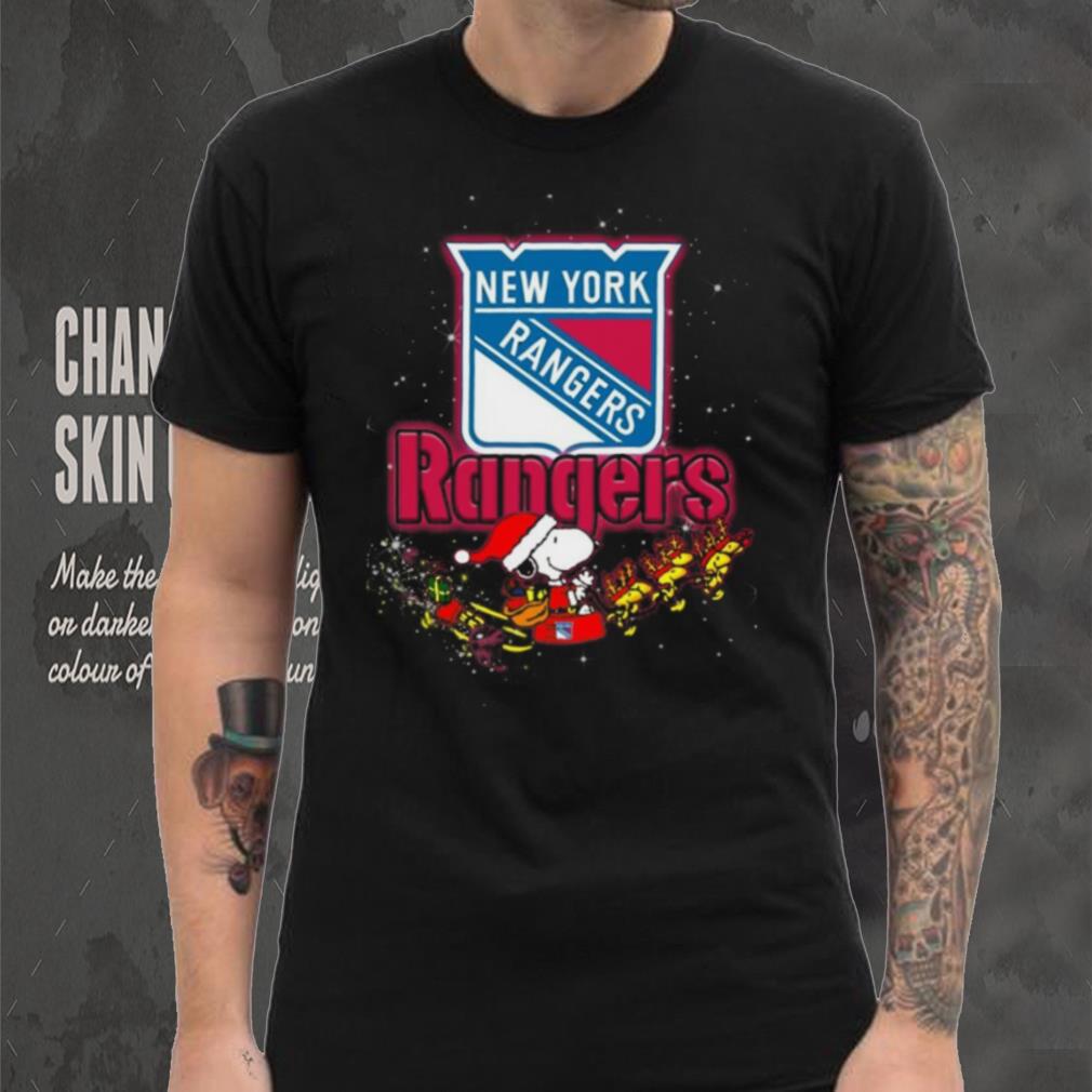 New York Rangers NHL Santa Snoopy and Woodstock Christmas T Shirt New York Rangers NHL Santa Snoopy and Woodstock Christmas T Shirt