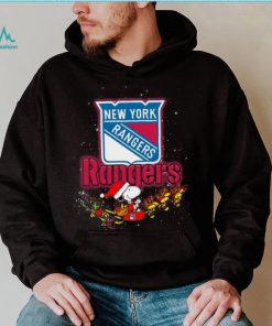 New York Rangers NHL Santa Snoopy and Woodstock Christmas T Shirt