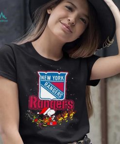 New York Rangers NHL Santa Snoopy and Woodstock Christmas T Shirt