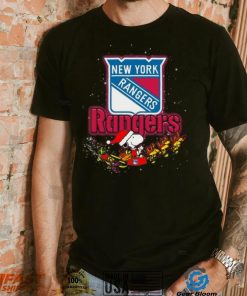 New York Rangers NHL Santa Snoopy and Woodstock Christmas T Shirt