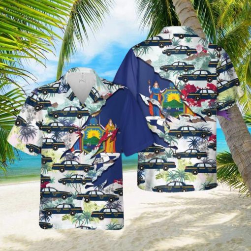 New York State Police Summer Beach Gift 3D Hawaiian Shirt