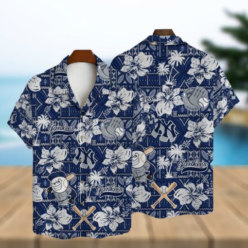 New York Yankees Hibiscus Pattern Vintage Hawaiian Shirt