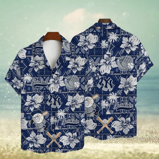 New York Yankees Hibiscus Pattern Vintage Hawaiian Shirt