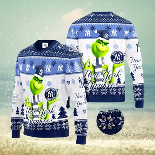 New York Yankees MLB Grinch Ugly Christmas Sweater Xmas 3D Printed Christmas Sweater Gift