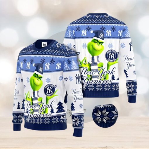 New York Yankees MLB Grinch Ugly Christmas Sweater Xmas 3D Printed Christmas Sweater Gift