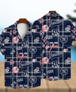 New York Yankees Plaid Baseball Pattern Vintage Hawaiian Shirt