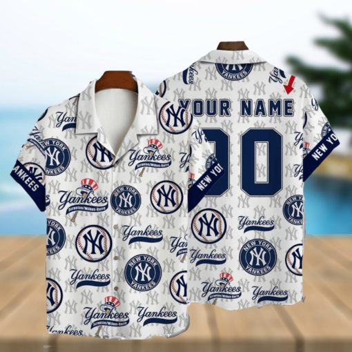 NewYork Yankees MLB Custom Name And Number Summer 3D Hawaiian Shirt