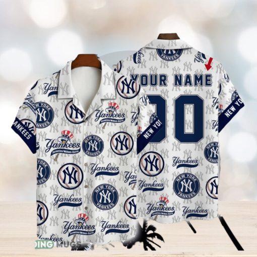NewYork Yankees MLB Custom Name And Number Summer 3D Hawaiian Shirt
