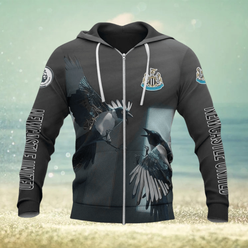 Newcastle United FC The Magpies Black Zip Up Hoodie Newcastle United FC The Magpies Black Zip Up Hoodie