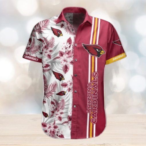 Nfl Arizona Cardinals Red White Flower Trendy Hawaiian Shirt Aloha Shirt